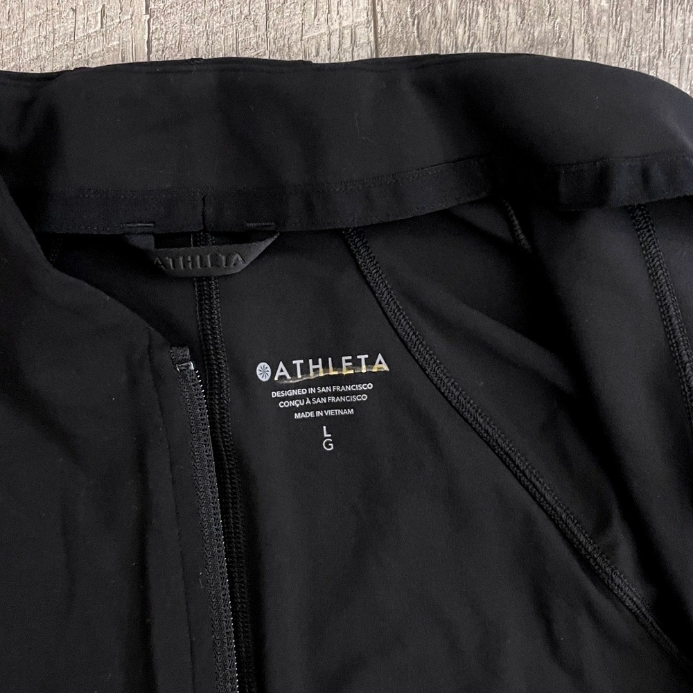 Athleta Salutation Jacket Black Full Zip Athletic Yoga Mock Neck Large NWT - Picture 7 of 9